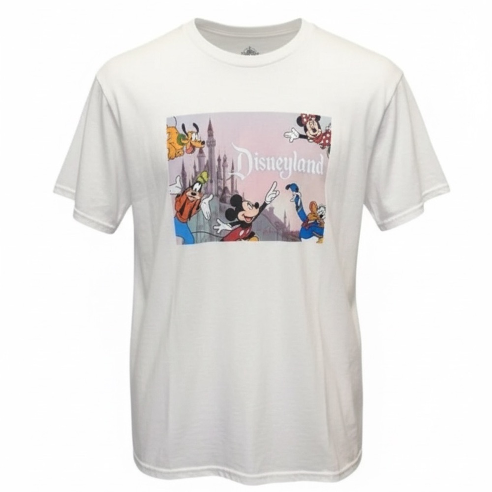 NWOT Disney Unisex White Short Sleeve Graphic Tee Shirt Disneyland- Size Medium